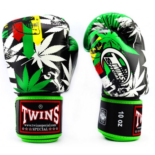 Боксерские перчатки Twins Special с рисунком (FBGV-54 Grass)